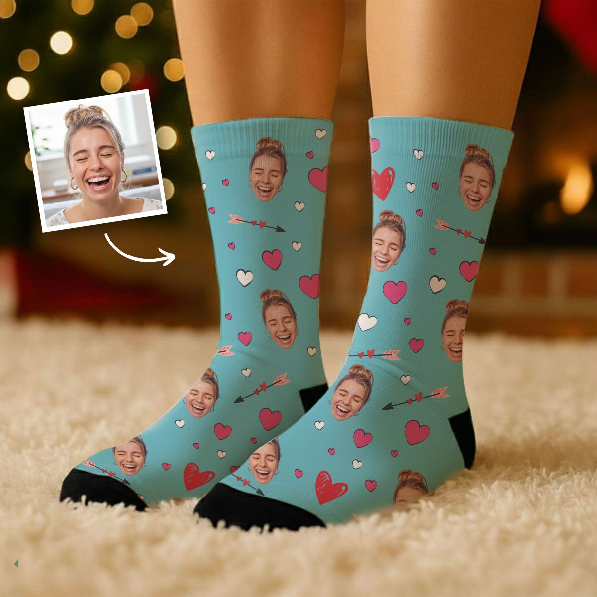 Image of Personalised Love-Themed Face Socks