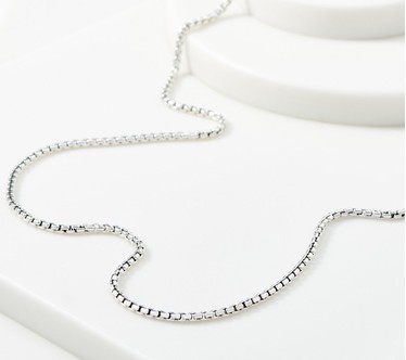 JAI Sterling Silver 2.7mm Box Chain 24" Necklace, 17.60g