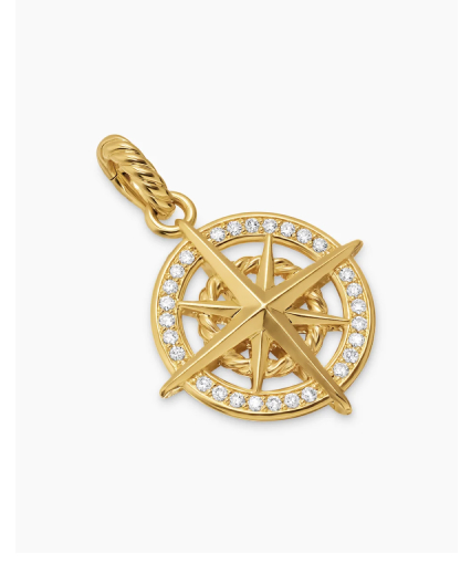 Compass Amulet18K Yellow Gold with Diamonds, 21.3mm