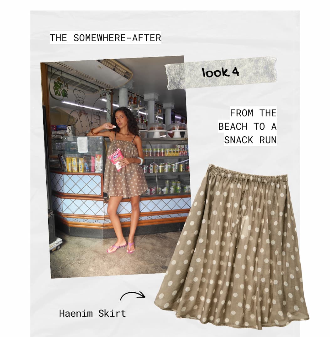 the somewhere-after  Haenim Skirt  from the beach to a snack run |