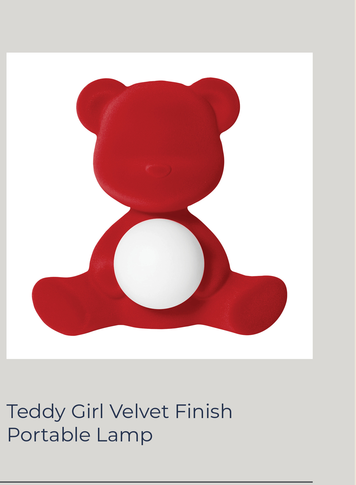 Teddy Girl Velvet Finish Portable Lamp - Floor Model