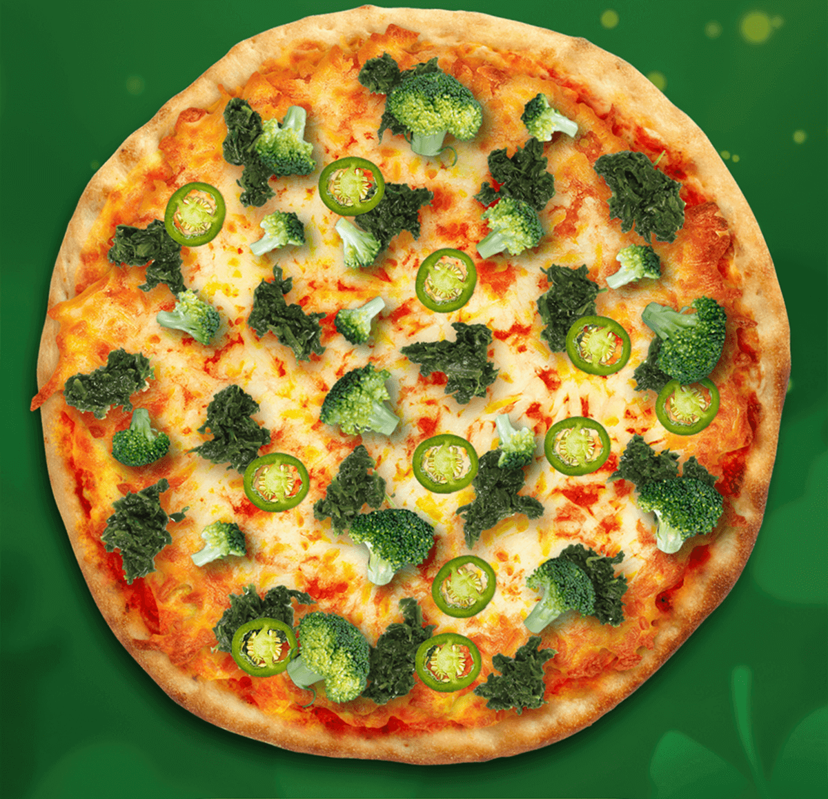 Image: XXL 3 topping green pizza