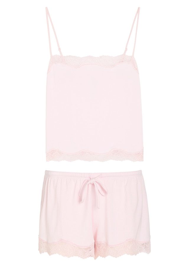 SKIMS Lace-trim stretch-modal pyjama set