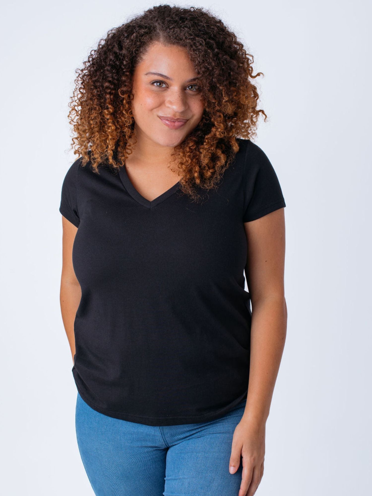 Image of Women's Black V-Neck