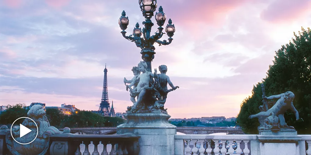 Pont Alexandre Lamppost Dusk Paris