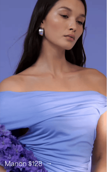 Yada wears The Manon Dress, labeled “Manon $128”