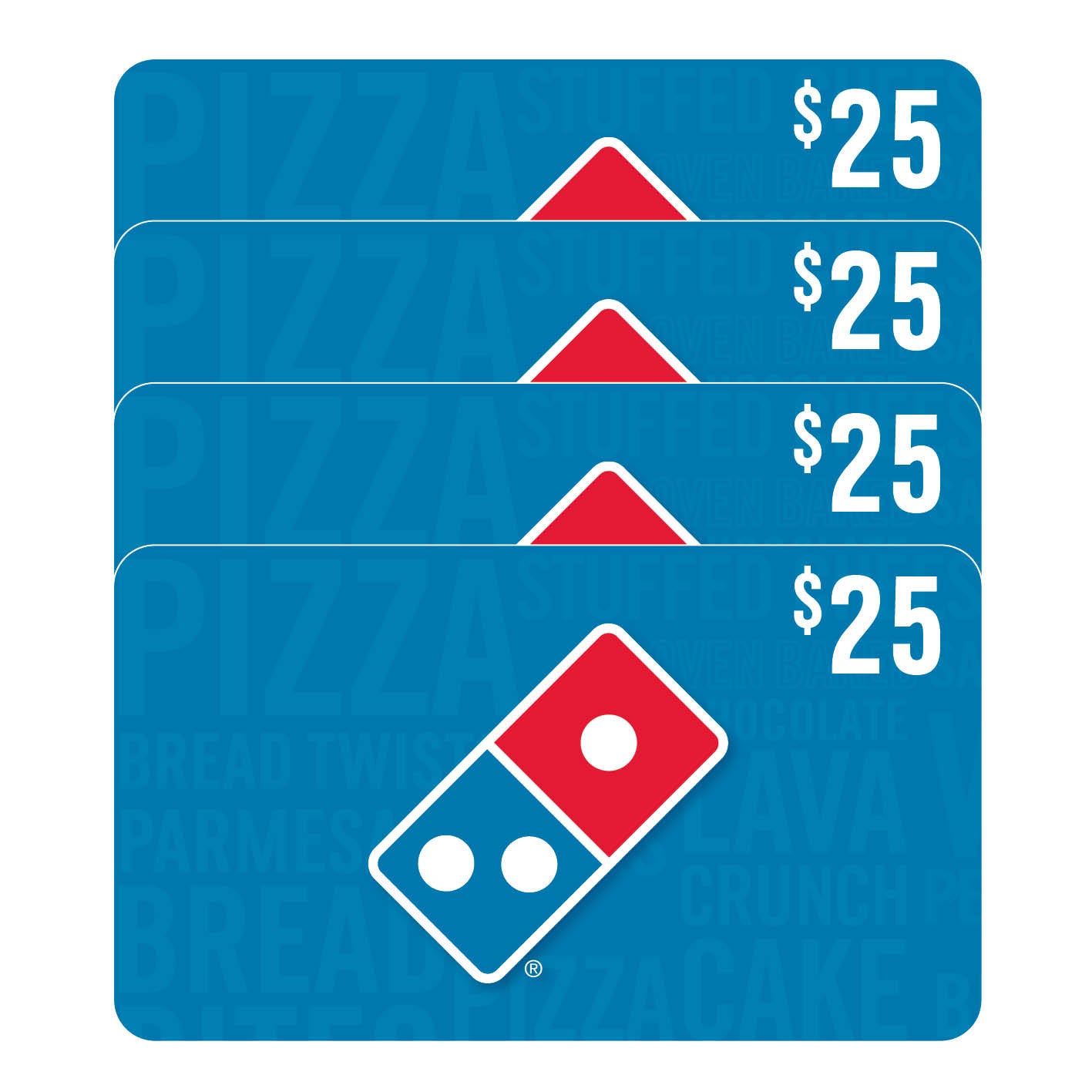 Domino's Four Restaurant $25 eGift Cards ($100 Value)