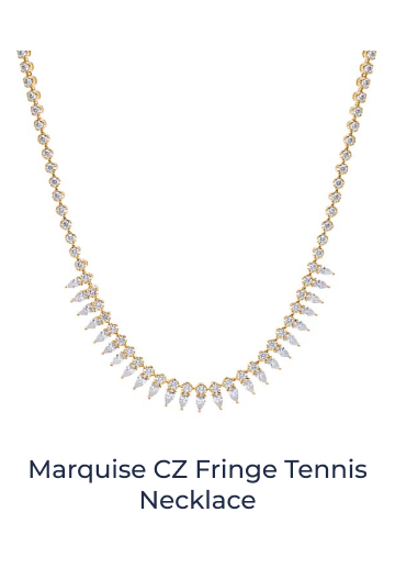 Marquise CZ Fringe Tennis Necklace