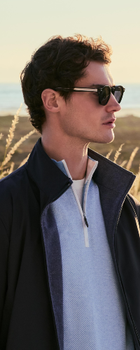 Men's Salcombe Jacquard Half Zip Cotton Cashmere Jumper