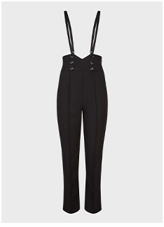 Black Designer Tuxedo Pants With Suspenders and Cummerbund
