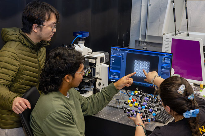 To visualize nanoscale structures, the Tertuliano lab often uses large-scale models like the one pictured.