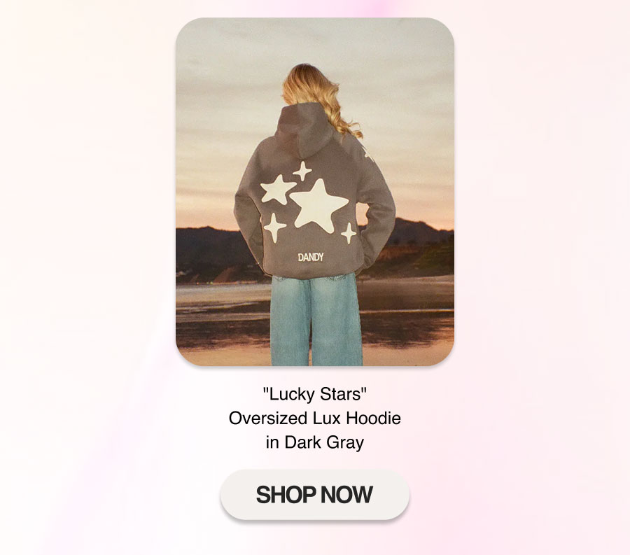 "Lucky Stars" Oversized Lux Hoodie in Dark Gray