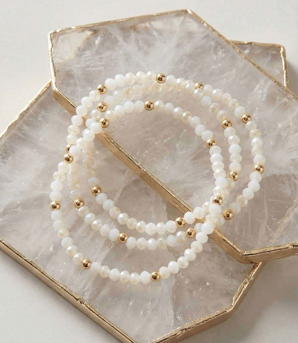 Image of Beaded Crystal Bracelets, Set Of 3