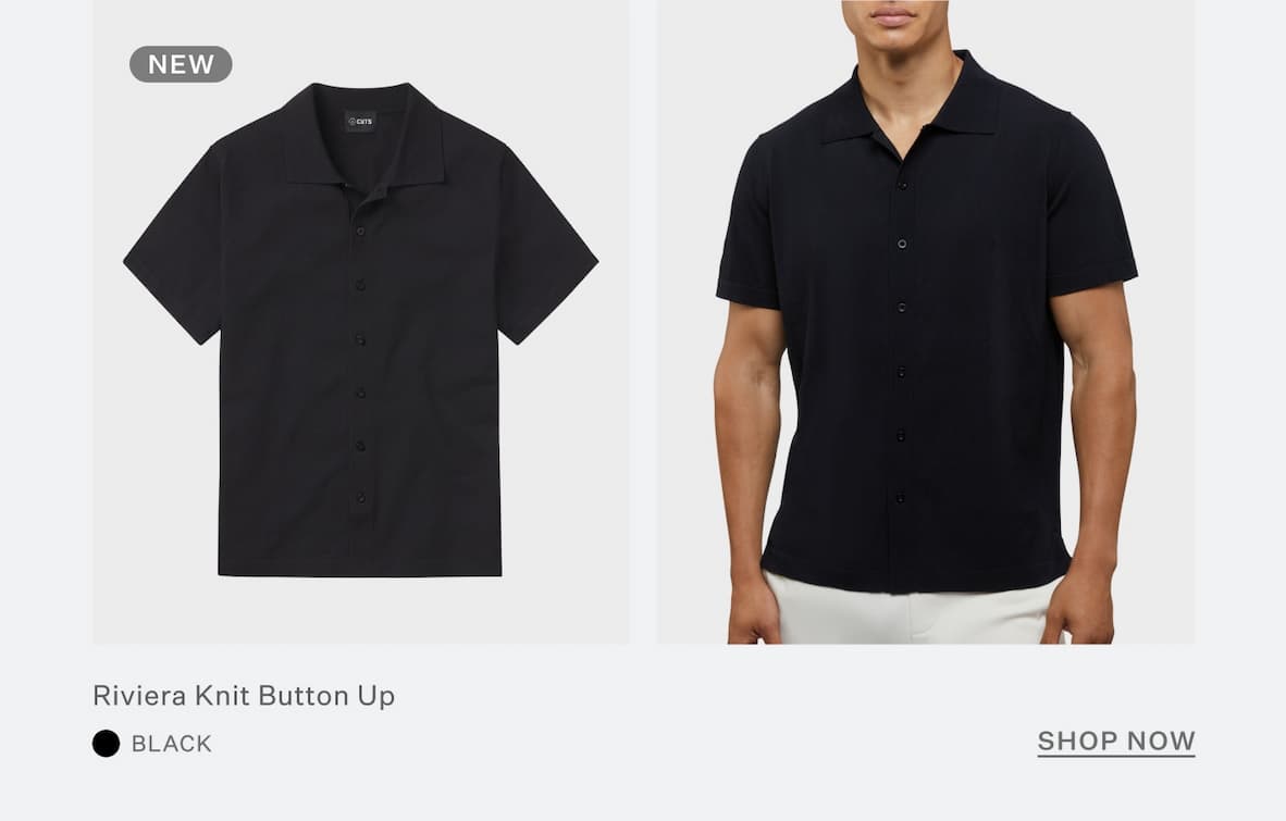 Riviera Knit Button Up in Black