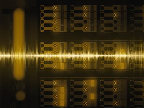 Gold sound wave pattern.