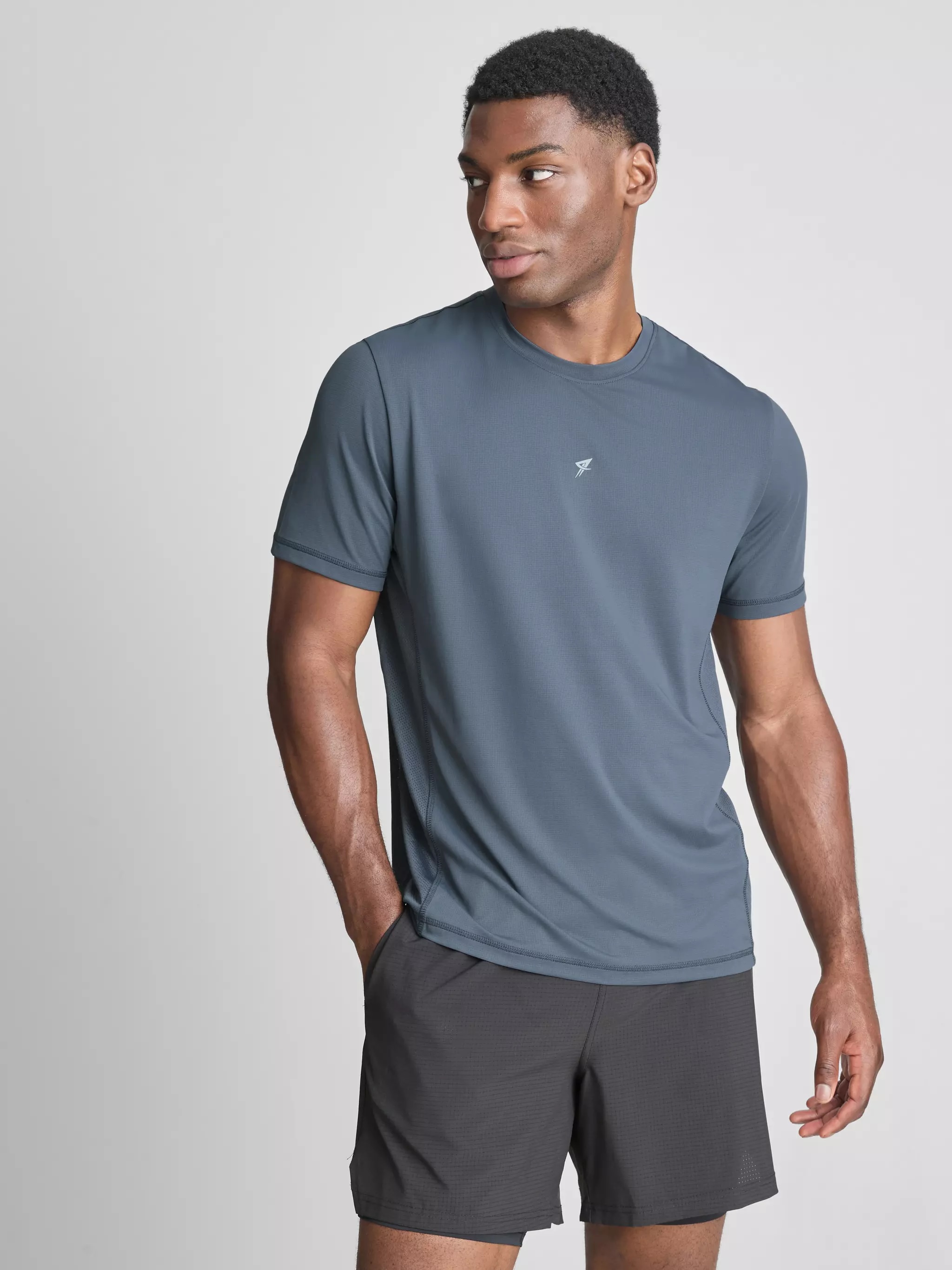 Man wearing Panelled Gym T-Shirt