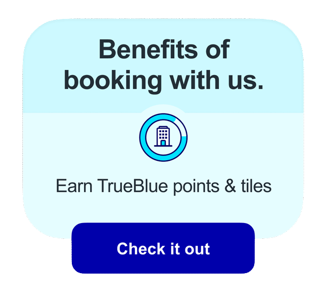 Benefits of booking with us. Click here to learn more.