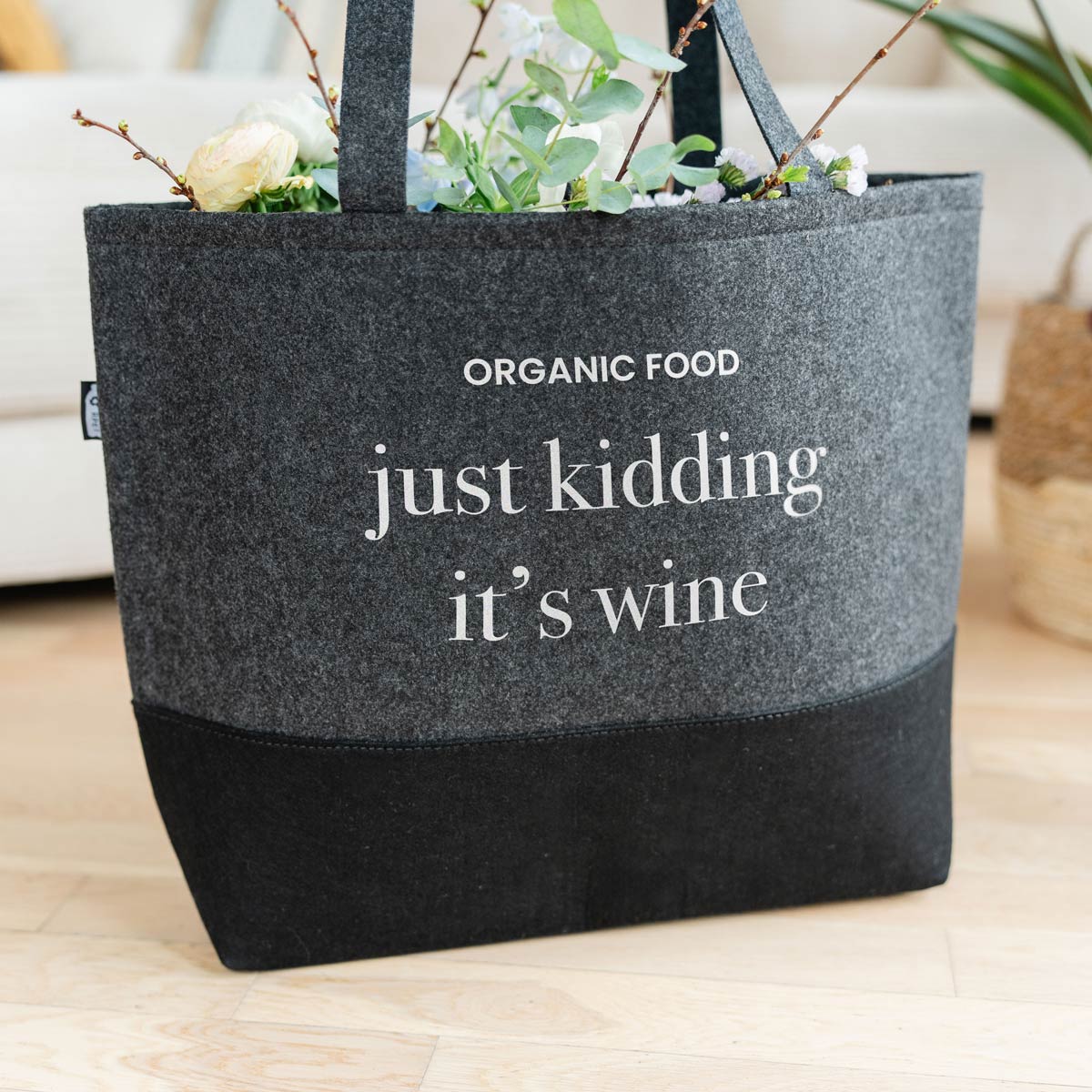 Image of Personalised Felt Tote With Text
