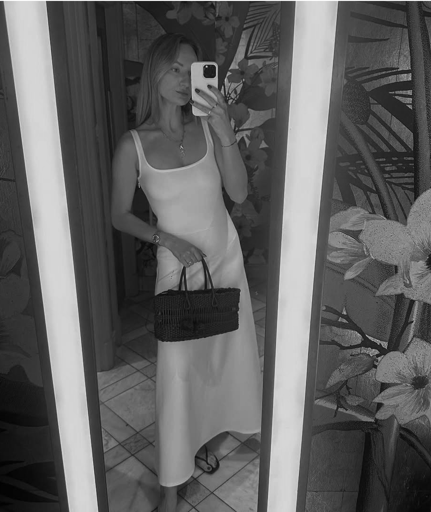 @gabriele.stylist models The Marvin Dress with a scoop neckline, priced at $138.
