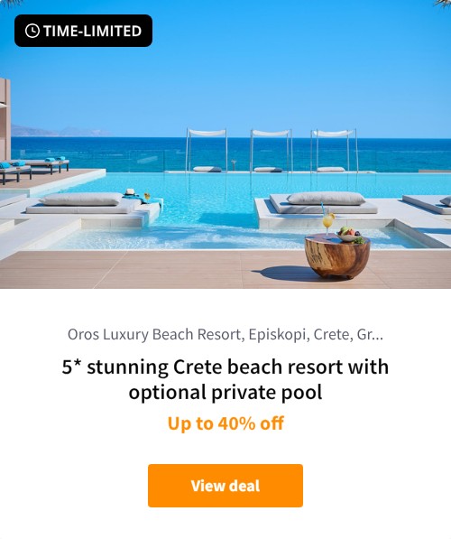 5* stunning Crete beach resort with optional private pool