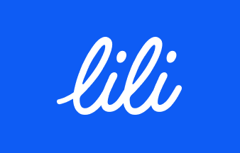 Lili logo on a royal blue background.