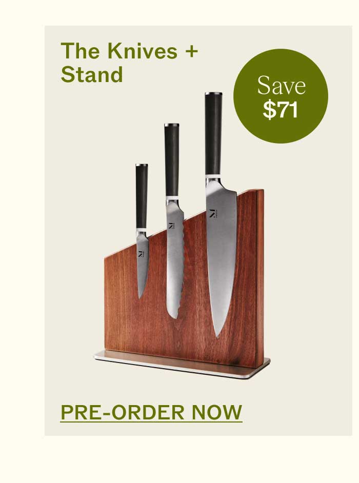 The Knives + Stand  Save $71  PRE-ORDER NOW