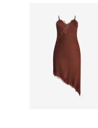Shop the Lace Trim Asymmetrical Hem Dress