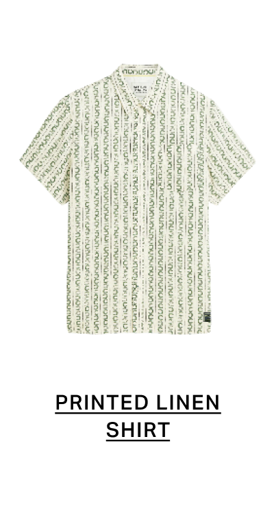 Printed Linen Regular-Fit Short-Sleeve Shirt
