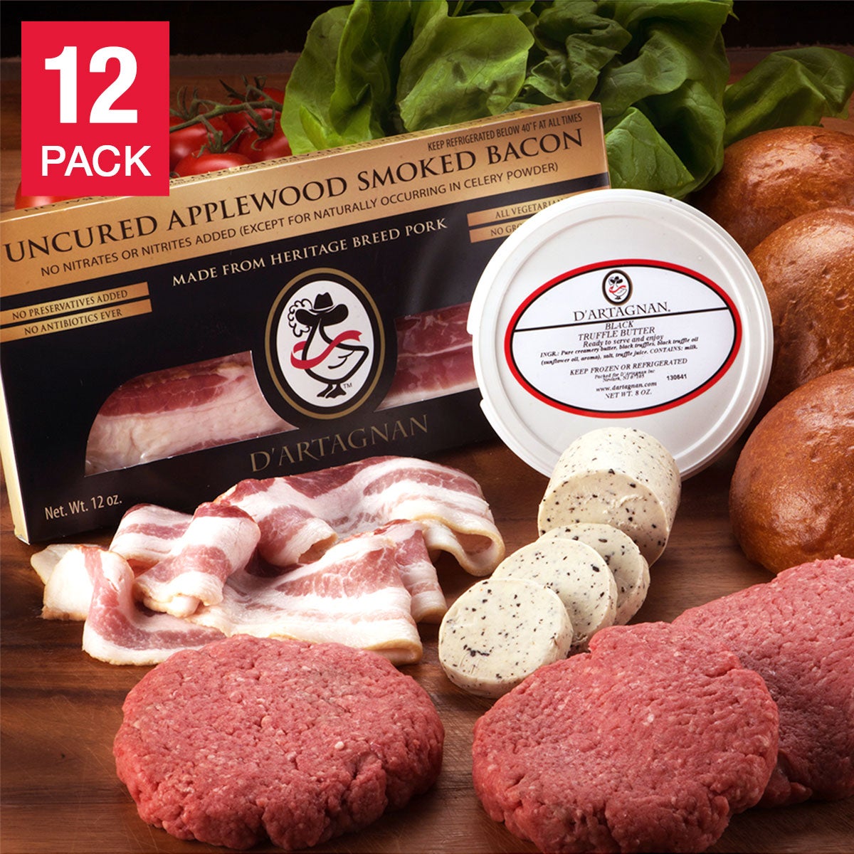 D'Artagnan Extreme American Wagyu Burger Lovers Bundle 12 Total Packs, 6 lbs Total