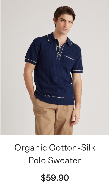 Organic Cotton-Silk Polo Sweater