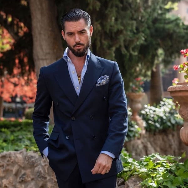 Suit with a pocket square
