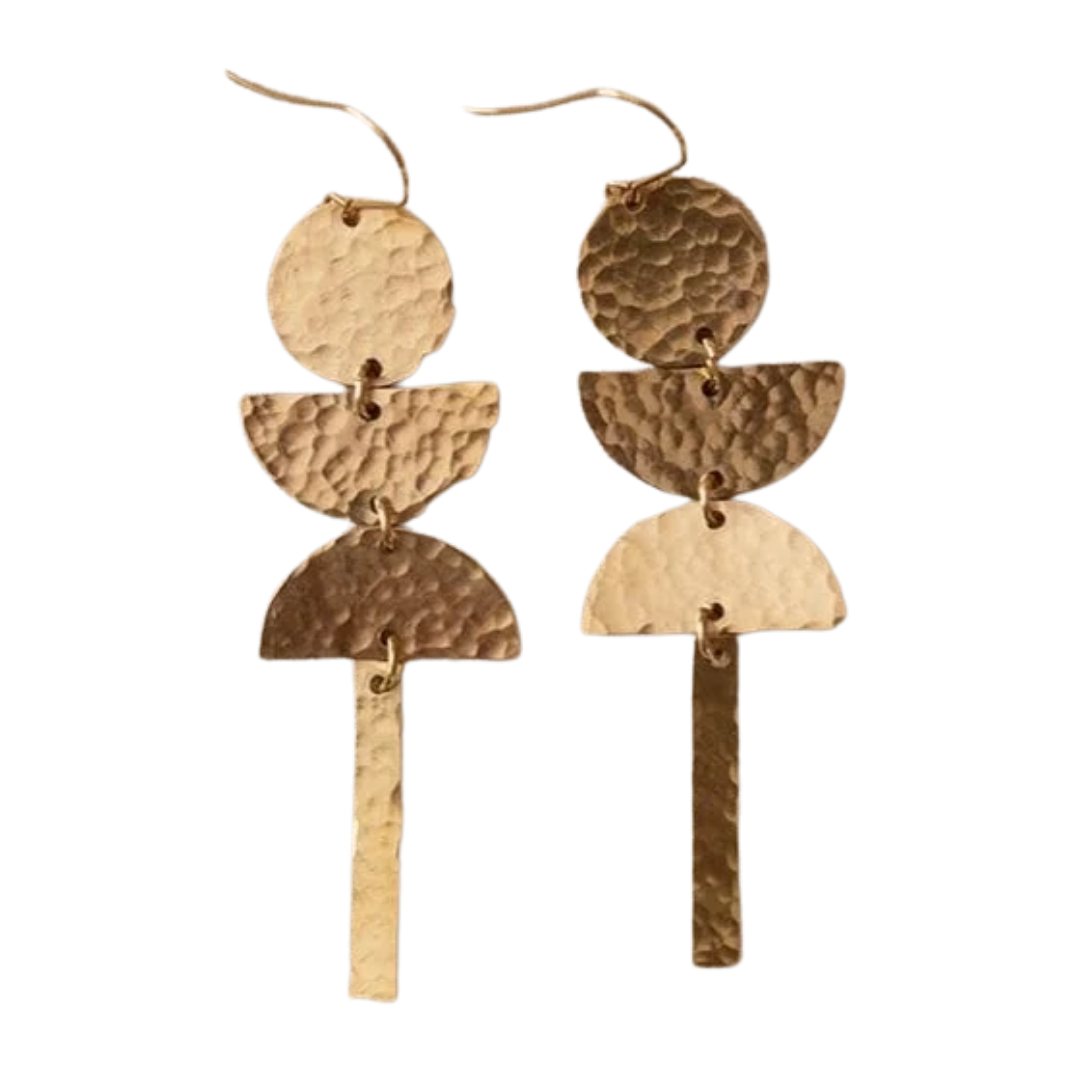 Image of Hammered Brass Earrings No. 30