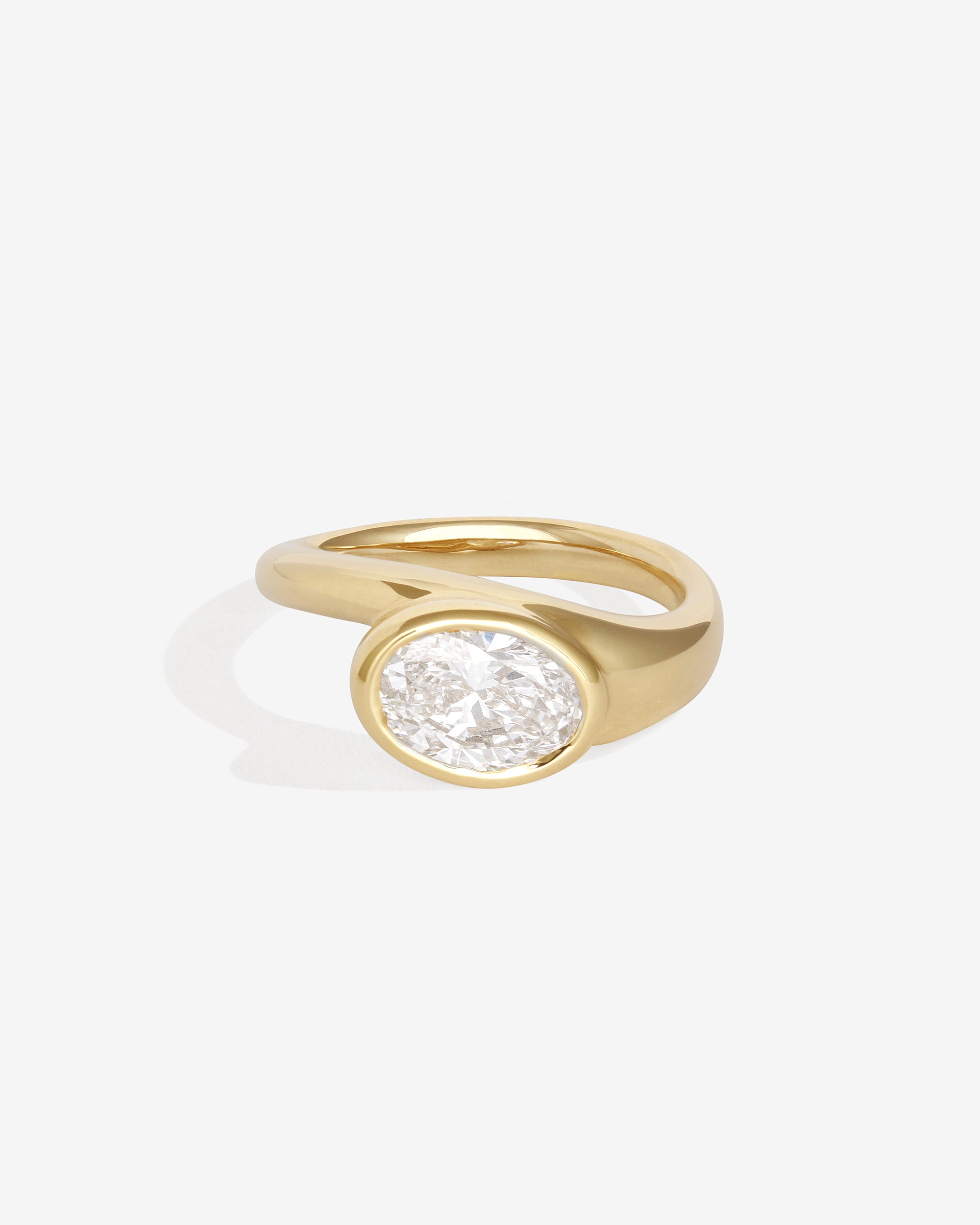Image of Grace Wide Ring Oval Diamond Solid Gold