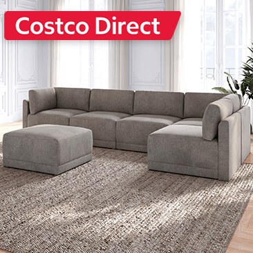 Thomasville Fallon Modular Sectional 6-Piece Gray with Ottoman