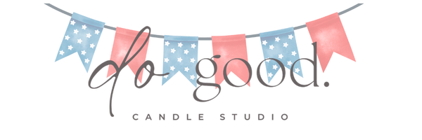 do good logo with red and blue pennant banner behind it