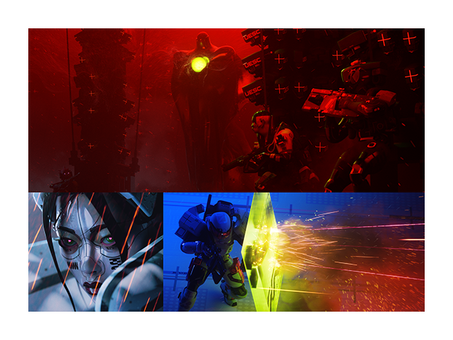 Key art for Marathon depicting Runners in a range of combat environments.