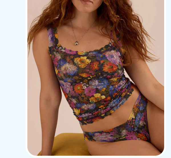 Printed Signature Lace® Original Rise Thong Impressionist Floral Print