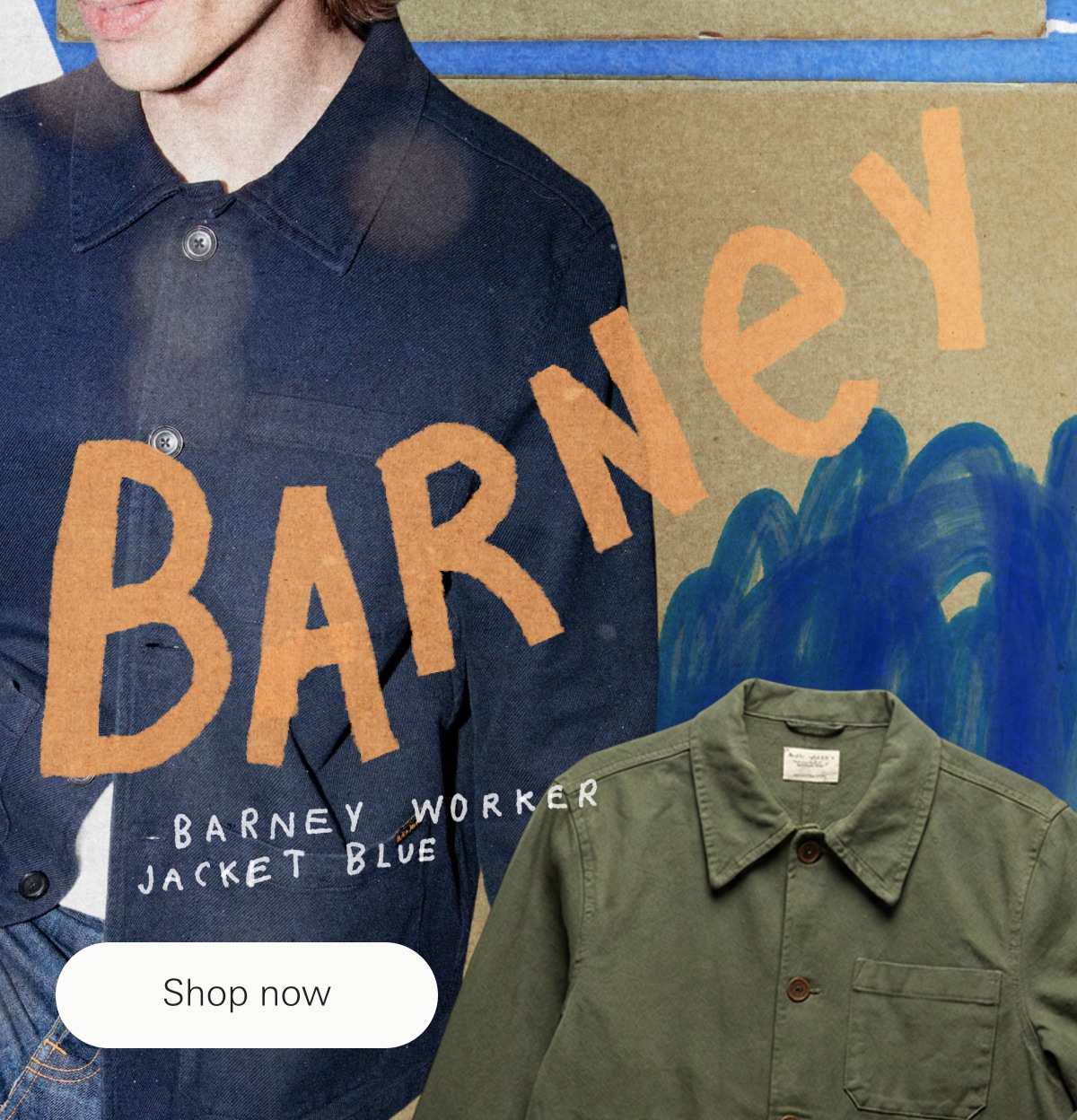 Barney Worker Jacket Mid Blue