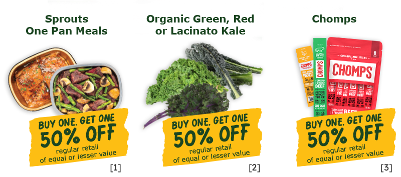 Convenience meals, Organic kale and Chomps on sale this week!