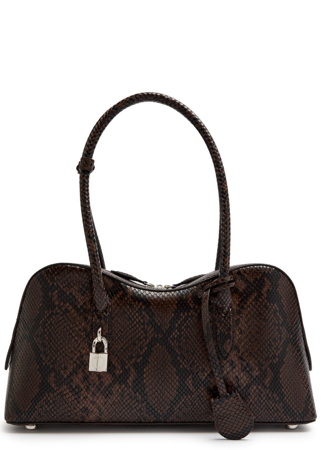 STELLA MCCARTNEY Stella Ryder medium snake-effect faux leather shoulder bag