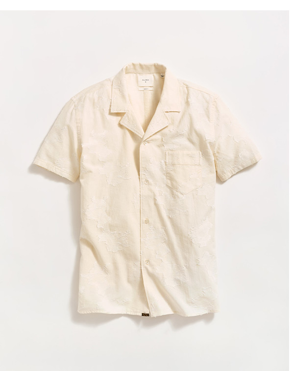 Short Sleeve Floral Jacquard Shirt