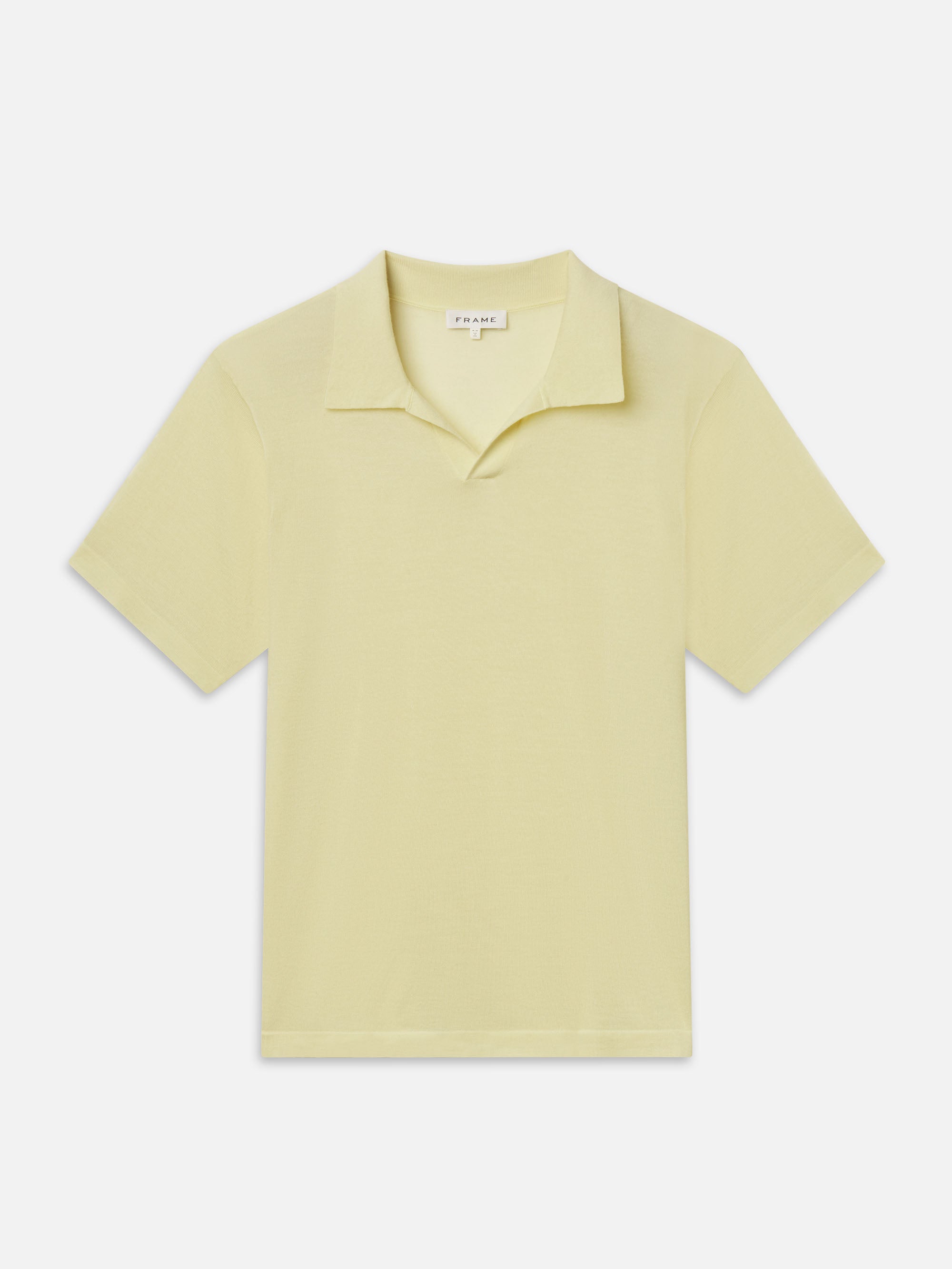 SUPERFINE POLO SWEATER IN PALE YELLOW