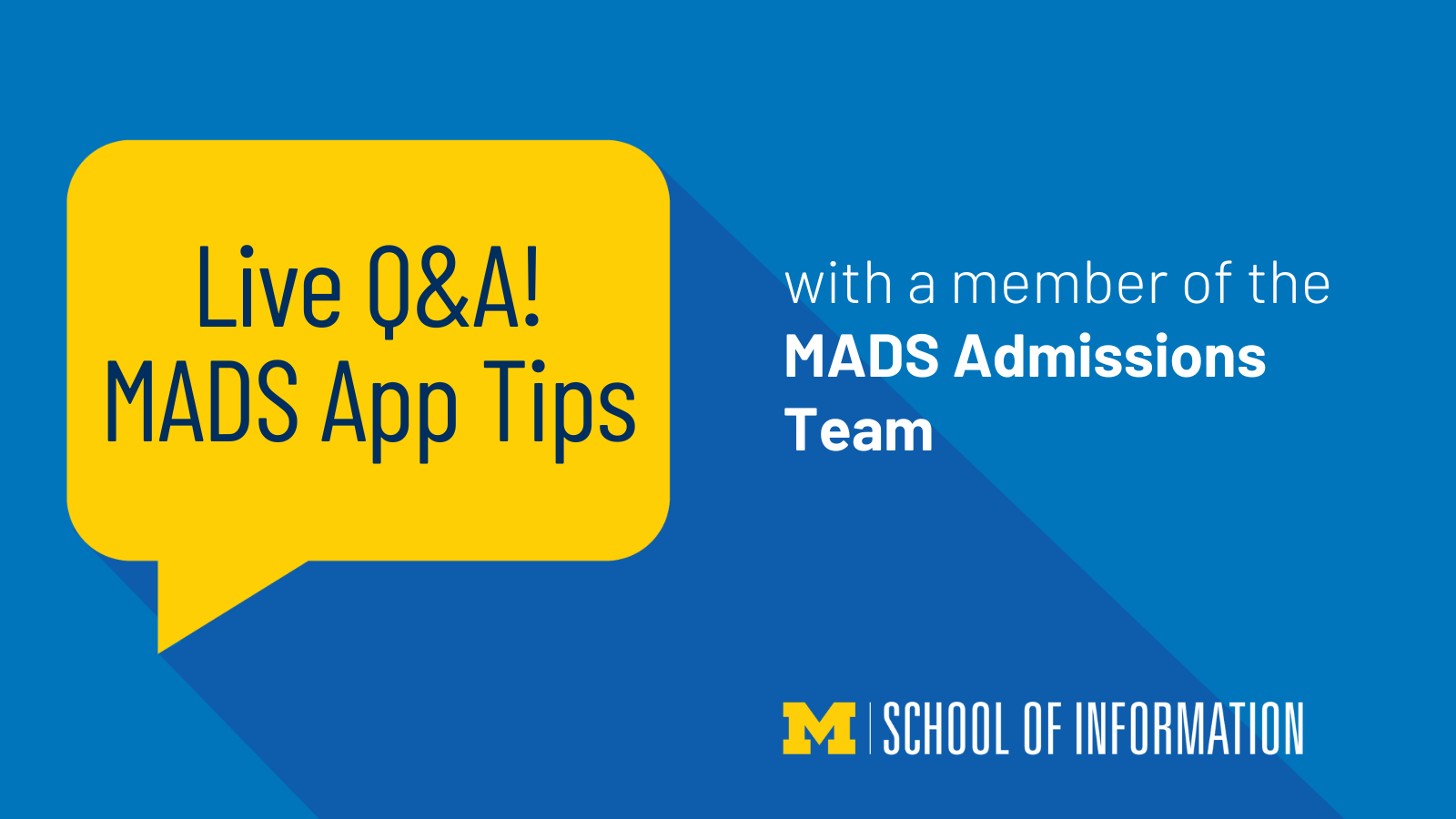 Live Q&A! MADS App Tips with a member of the MADS Admissions Team
