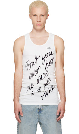 White 'Kiss Me Twice' Tank Top - Vivienne Westwood