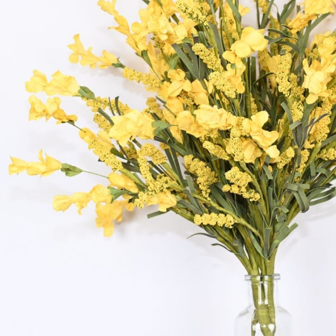 24" Artificial Wildflower Floral Arrangement, Farmhouse Blossom Cluster Berry Greenery Grass Faux Flower For Dining Table Centerpieces Wedding Party Bouquet Home Decor Indoor
