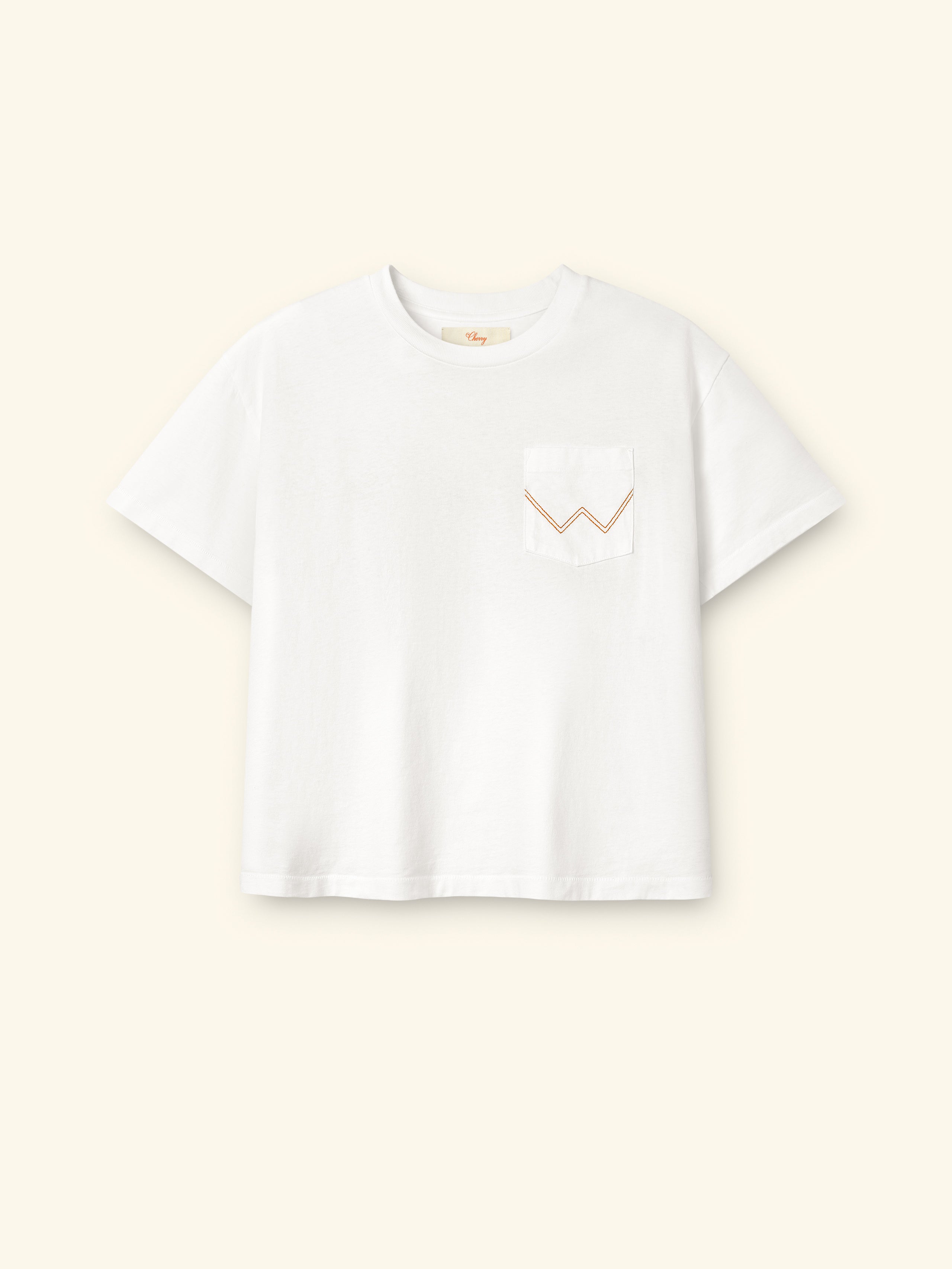 Image of Cherry x Wrangler Horsepower Pocket Tee (Cream)