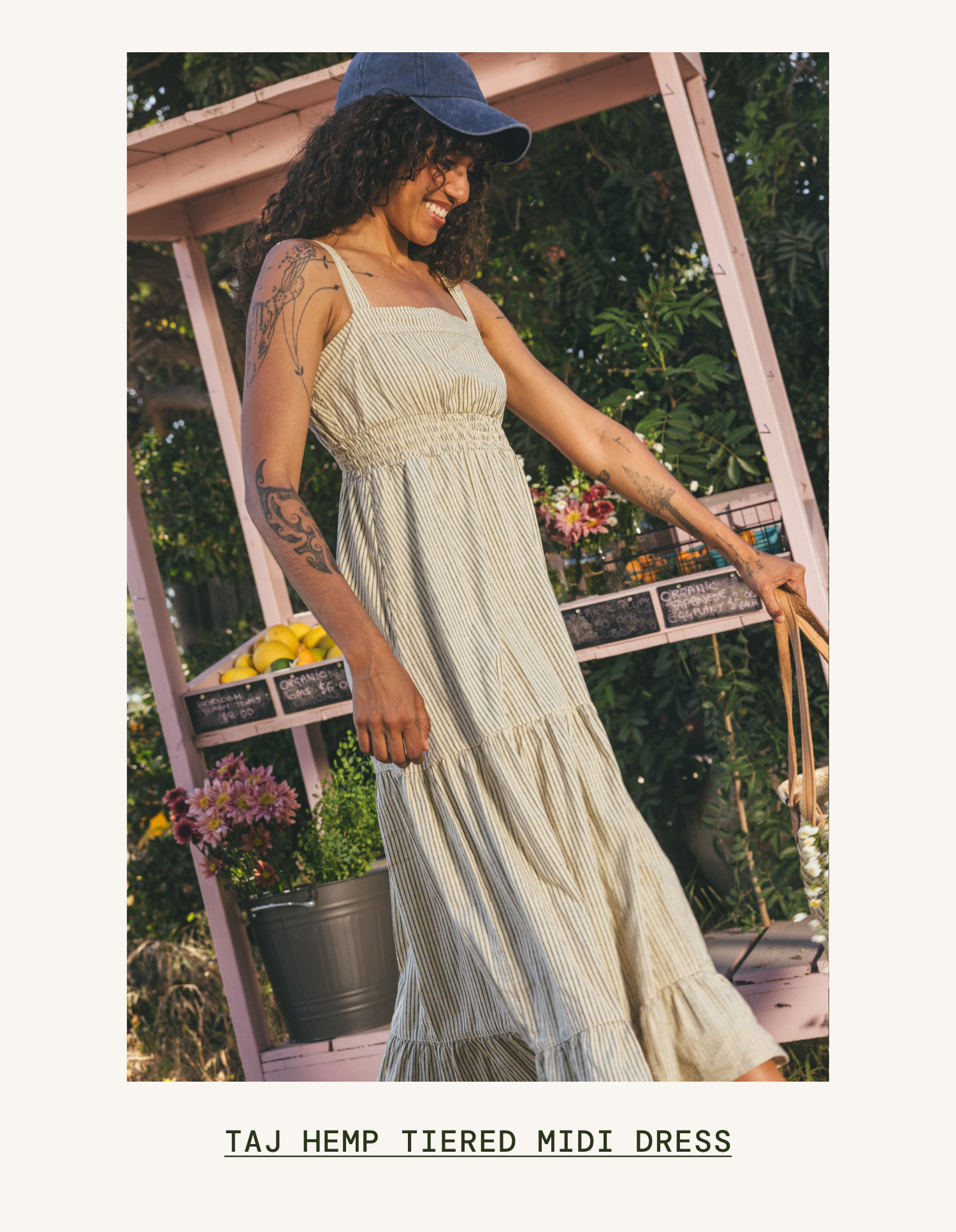 Taj Hemp Tiered Midi Dress