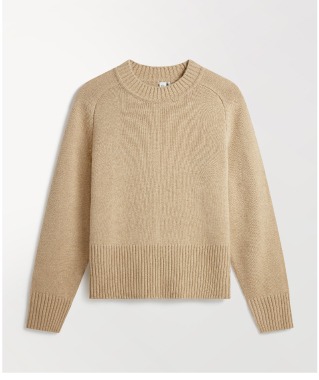 Cashmere Merino Saddle Sleeve Jumper in Twine
