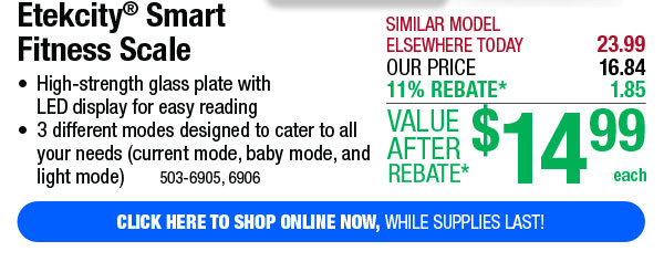 Etekcity® Smart Fitness Scale - Free Shipping To Store!