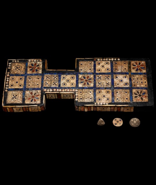 Wood and shell Royal Game of Ur set.